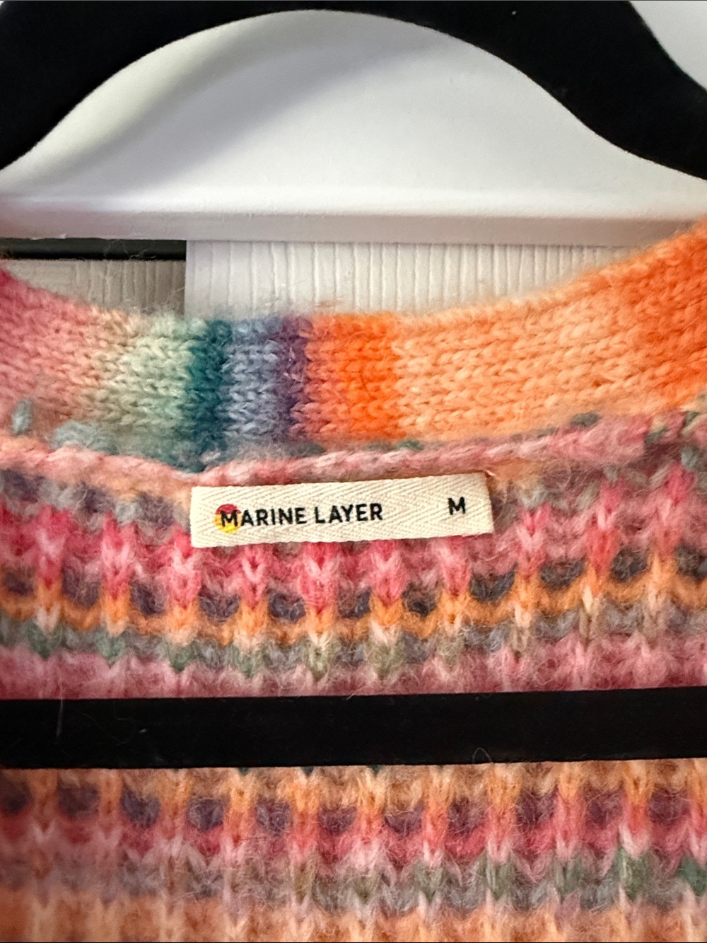 Marine Layer Multicolor Striped Cardigan in Pink, Orange & Green - Picture 2 of 4